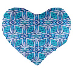 Geometric Doodle 1 Large 19  Premium Heart Shape Cushions by dressshop