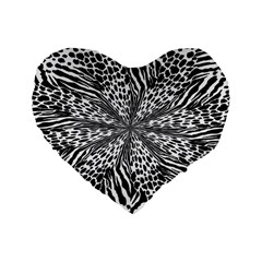 Animal Print 1 Standard 16  Premium Flano Heart Shape Cushions by dressshop