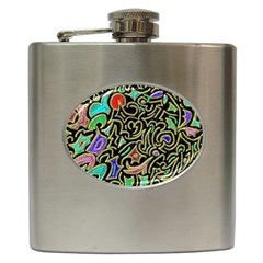 Swirl Retro Abstract Doodle Hip Flask (6 Oz) by dressshop