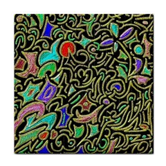 Swirl Retro Abstract Doodle Face Towel by dressshop