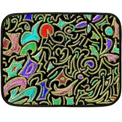 Swirl Retro Abstract Doodle Fleece Blanket (mini)