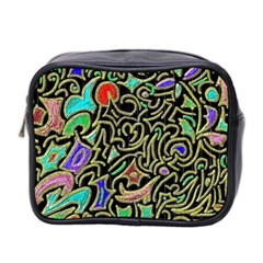 Swirl Retro Abstract Doodle Mini Toiletries Bag (two Sides) by dressshop