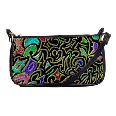 Swirl Retro Abstract Doodle Shoulder Clutch Bag by dressshop