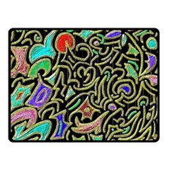 Swirl Retro Abstract Doodle Fleece Blanket (small) by dressshop