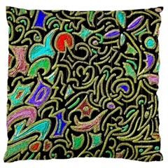 Swirl Retro Abstract Doodle Large Cushion Case (one Side) by dressshop