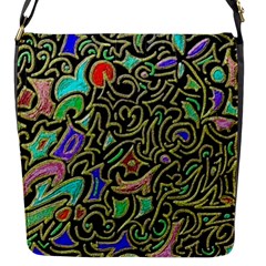 Swirl Retro Abstract Doodle Flap Closure Messenger Bag (s) by dressshop