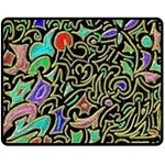 Swirl Retro Abstract Doodle Double Sided Fleece Blanket (Medium)  58.8 x47.4  Blanket Front