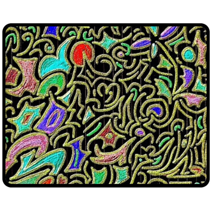 Swirl Retro Abstract Doodle Double Sided Fleece Blanket (Medium) 