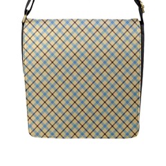 Plaid 2 Flap Closure Messenger Bag (l) by dressshop