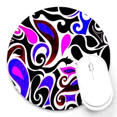 Retro Swirl Abstract Round Mousepads by dressshop