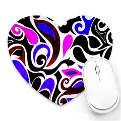 Retro Swirl Abstract Heart Mousepads by dressshop