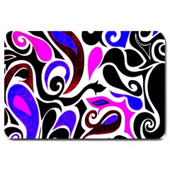 Retro Swirl Abstract Large Doormat  by dressshop