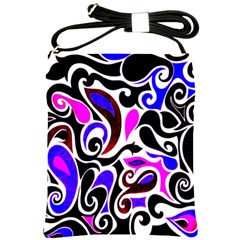 Retro Swirl Abstract Shoulder Sling Bag by dressshop