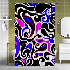 Retro Swirl Abstract Shower Curtain 48  X 72  (small)  by dressshop