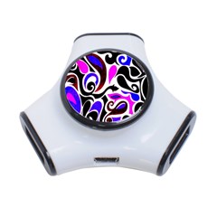 Retro Swirl Abstract 3-port Usb Hub by dressshop