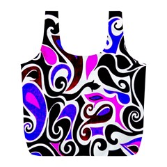 Retro Swirl Abstract Full Print Recycle Bag (l) by dressshop