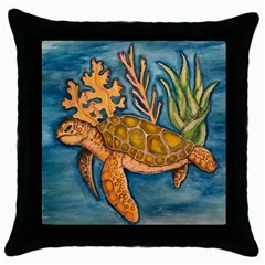 Turty- All Throw Pillow Case (black) by ArtByAng