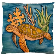 Turty- All Large Flano Cushion Case (one Side) by ArtByAng