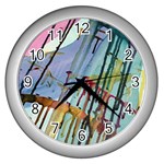 Chaos in Colour  Wall Clock (Silver) Front