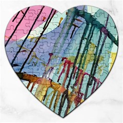 Chaos In Colour  Jigsaw Puzzle (heart) by ArtByAng