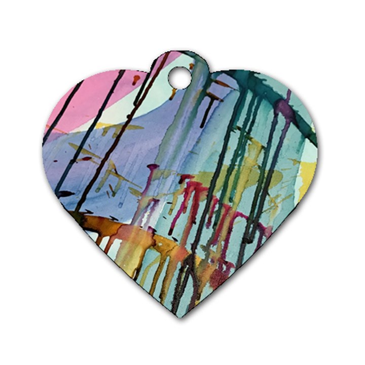 Chaos in Colour  Dog Tag Heart (One Side)