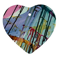 Chaos In Colour  Heart Ornament (two Sides) by ArtByAng