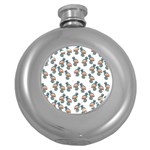 Flaming Gogo Round Hip Flask (5 oz) Front