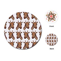 Giraffe Playing Cards (round) by ArtByAng