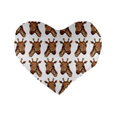 Giraffe Standard 16  Premium Heart Shape Cushions by ArtByAng