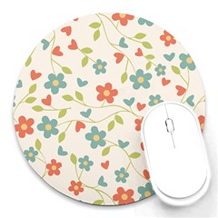 Flowers Pattern Round Mousepads by Hansue