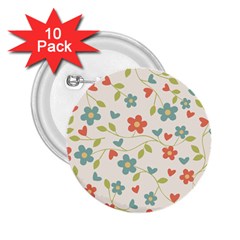 Flowers Pattern 2 25  Buttons (10 Pack)  by Hansue