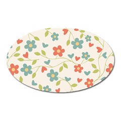 Flowers Pattern Oval Magnet by Hansue