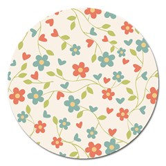 Flowers Pattern Magnet 5  (round) by Hansue