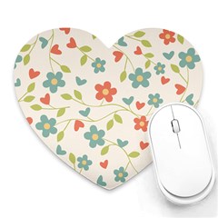 Flowers Pattern Heart Mousepads by Hansue