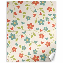 Flowers Pattern Canvas 11  X 14  by Hansue