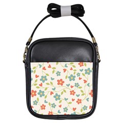 Flowers Pattern Girls Sling Bag