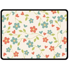 Flowers Pattern Fleece Blanket (large)  by Hansue