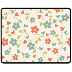 Flowers Pattern Fleece Blanket (medium)  by Hansue