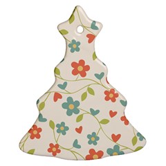 Flowers Pattern Christmas Tree Ornament (two Sides) by Hansue