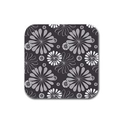 Floral Pattern Rubber Square Coaster (4 Pack) 