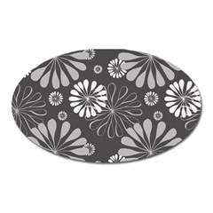 Floral Pattern Oval Magnet by Hansue