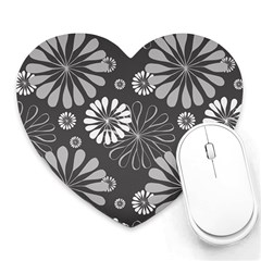 Floral Pattern Heart Mousepads by Hansue