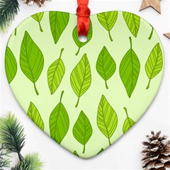 Autumn Pattern Heart Ornament (two Sides) by Hansue