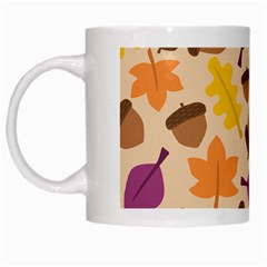 Acorn Pattern White Mugs by Hansue