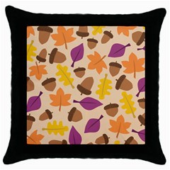 Acorn Pattern Throw Pillow Case (black) by Hansue