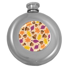 Acorn Pattern Round Hip Flask (5 Oz) by Hansue