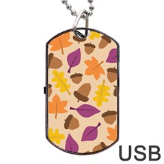 Acorn Pattern Dog Tag Usb Flash (one Side) by Hansue