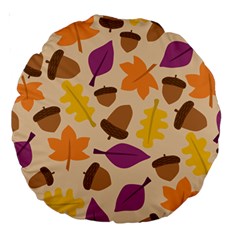 Acorn Pattern Large 18  Premium Round Cushions by Hansue