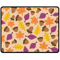 Acorn Pattern Double Sided Fleece Blanket (medium)  by Hansue