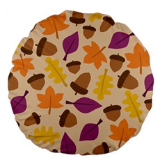 Acorn Pattern Large 18  Premium Flano Round Cushions by Hansue